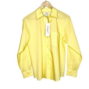 Appleseeds Foxcroft Wrinkle Free Button Up Shirt Womens Size 6 Butter Yellow